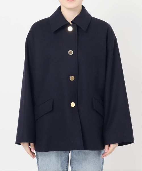 Spick & Span（スピックアンドスパン）の「《WEB限定 / 追加》別注Traditional Weatherwear LINTON SHORT*（ステンカラーコート・レディース・ブラック/ネイビー・34）」の5枚目の写真