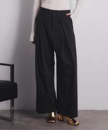 CITY TOKYO | 【CITY TOKYO/シティートウキョウ】Belt Arranged Tuck Wide Pants/ウールタックワイドパンツ(スラックス)