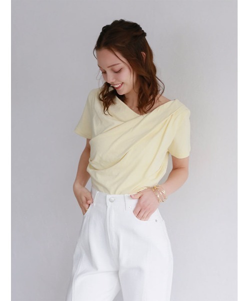 fifth(フィフス)の「2wayドレープTシャツ(Tシャツ/カットソー・レディース・イエロー/ホワイト/ブラック・M)」の19枚目の写真