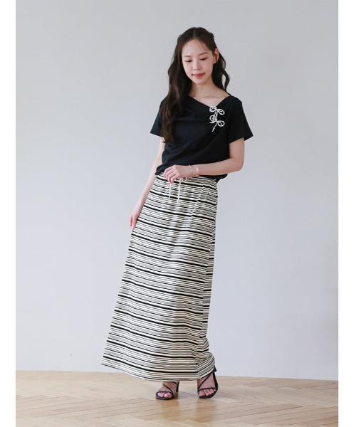 fifth(フィフス)の「2wayドレープTシャツ(Tシャツ/カットソー・レディース・イエロー/ホワイト/ブラック・M)」の9枚目の写真