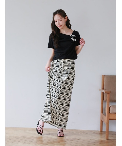 fifth(フィフス)の「2wayドレープTシャツ(Tシャツ/カットソー・レディース・イエロー/ホワイト/ブラック・M)」の10枚目の写真