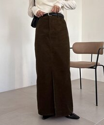 【低身長サイズあり】ベルトSETコーデュロイスカート