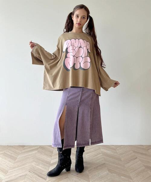 anna sui nyc(アナ スイ エヌ ワイ シー)の「anna sui nyc/アナ スイ エヌワイシー/GRAFFITI BIG Tシャツ(Tシャツ/カットソー・レディース・ベージュ/ブラック/ミント・F)」の21枚目の写真