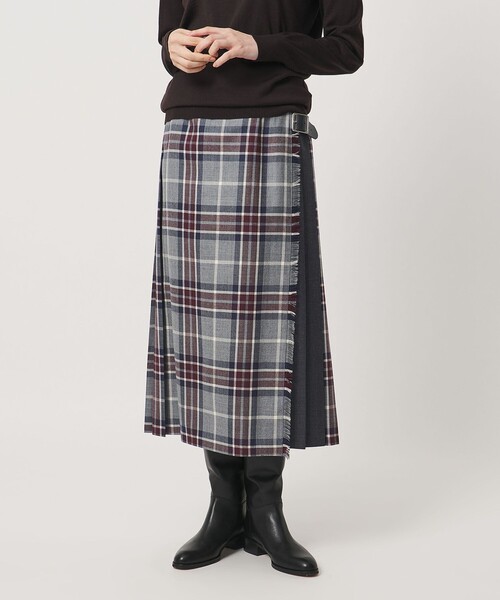 O'NEIL of DUBLIN(オニールオブダブリン)の「【別注】<O'NEIL of DUBLIN>コンビ チェック プリーツスカート(スカート・レディース・ライトグレー/ダークグレー・12/10/8)」の6枚目の写真