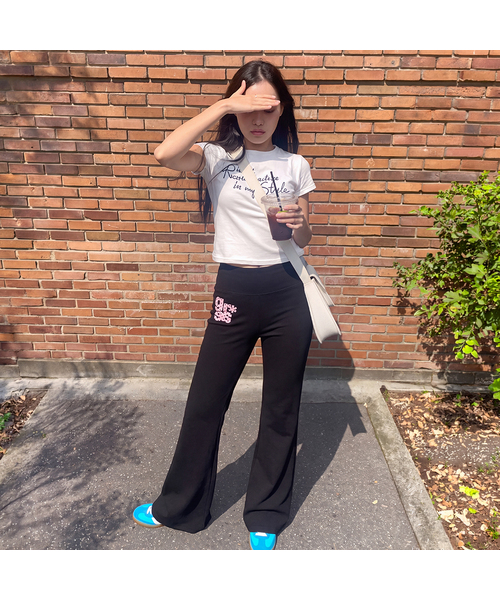 GRAVER（グレーバー）の「レディース GRAE-S DOT ブーツカットパンツ_2color（スウェットパンツ・レディース・ネイビー/ブラック・FREE）」の2枚目の写真