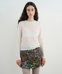 Lace Patch Sheer Knit (Ivory)