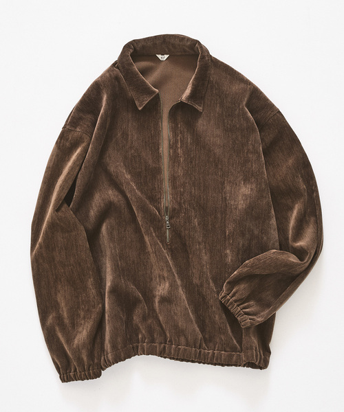 417 EDIFICE（フォーワンセブンエディフィス）の「モールベロア ハーフジッププルオーバー（Tシャツ/カットソー・メンズ・チャコールグレー/ブラック/チョコ・MEDIUM/LARGE）」の9枚目の写真