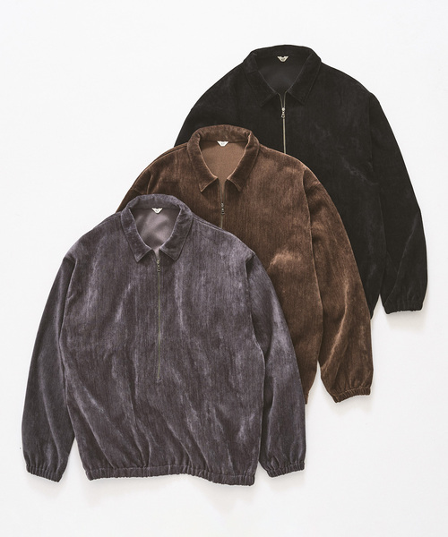 417 EDIFICE（フォーワンセブンエディフィス）の「モールベロア ハーフジッププルオーバー（Tシャツ/カットソー・メンズ・チャコールグレー/ブラック/チョコ・MEDIUM/LARGE）」の4枚目の写真