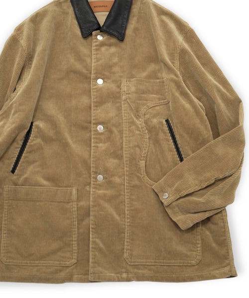 MATSUFUJI(マツフジ)の「【MATSUFUJI】 Connected Pockets Cordroy Jacket(カバーオール・メンズ・ベージュ・3/4)」の3枚目の写真
