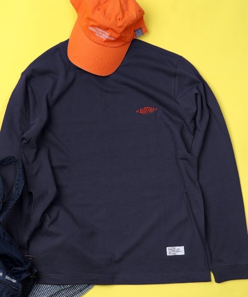 CAMPFREE（キャンプフリー）の「[キャンプフリー] CAMPFREE 5.6オンス コットン100% ワンポイント刺繍 クルーネック 長袖Tシャツ（Tシャツ/カットソー・メンズ・スミクロ/ライトオリーブ/サンドベージュ/グレー/ネイビー・S/M/L/XXL/XS/XL）」の5枚目の写真