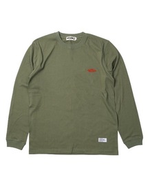 [キャンプフリー] CAMPFREE 5.6オンス コットン100% ワンポイント刺繍 クルーネック 長袖Tシャツ