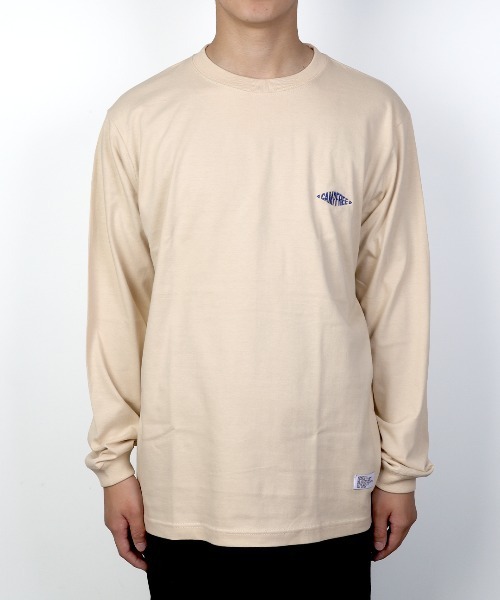 CAMPFREE（キャンプフリー）の「[キャンプフリー] CAMPFREE 5.6オンス コットン100% ワンポイント刺繍 クルーネック 長袖Tシャツ（Tシャツ/カットソー・メンズ・スミクロ/ライトオリーブ/サンドベージュ/グレー/ネイビー・S/M/L/XXL/XS/XL）」の15枚目の写真