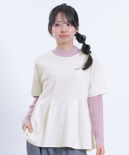 MARY QUANT(マリークワント)の「タックペプラム プルオーバー(シャツ/ブラウス・レディース・ホワイト/ブルー/ブラック・M)」の2枚目の写真