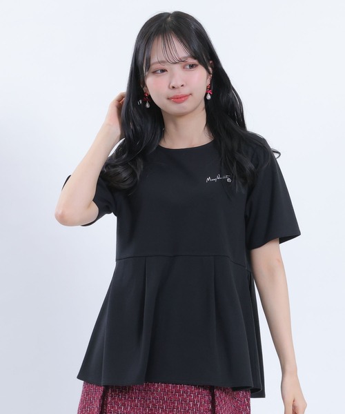 MARY QUANT(マリークワント)の「タックペプラム プルオーバー(シャツ/ブラウス・レディース・ホワイト/ブルー/ブラック・M)」の1枚目の写真