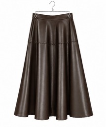 soft eco-leather circular skirt