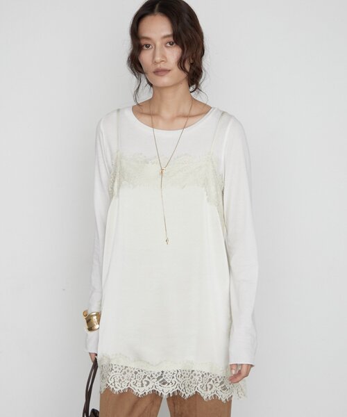 LOUNGEDRESS(ラウンジドレス)の「キュプラコットンカットソー 秋服(Tシャツ/カットソー・レディース・ブラック/オフホワイト/モカ・FREE)」の20枚目の写真