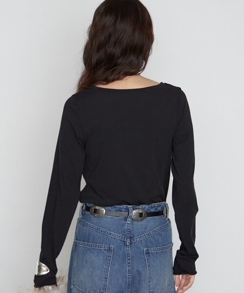 LOUNGEDRESS(ラウンジドレス)の「キュプラコットンカットソー 秋服(Tシャツ/カットソー・レディース・ブラック/オフホワイト/モカ・FREE)」の10枚目の写真