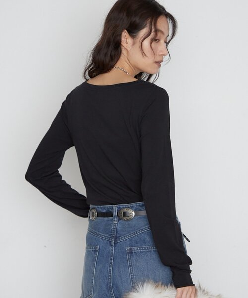 LOUNGEDRESS(ラウンジドレス)の「キュプラコットンカットソー 秋服(Tシャツ/カットソー・レディース・ブラック/オフホワイト/モカ・FREE)」の11枚目の写真