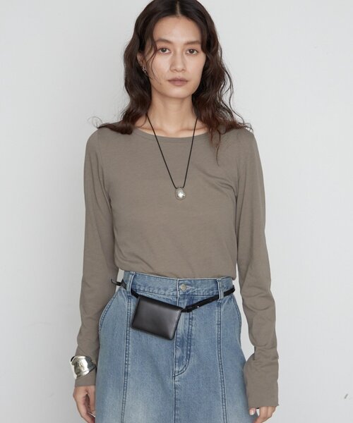 LOUNGEDRESS(ラウンジドレス)の「キュプラコットンカットソー 秋服(Tシャツ/カットソー・レディース・ブラック/オフホワイト/モカ・FREE)」の13枚目の写真