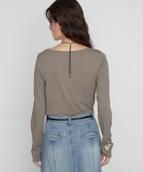 LOUNGEDRESS(ラウンジドレス)の「キュプラコットンカットソー 秋服(Tシャツ/カットソー・レディース・ブラック/オフホワイト/モカ・FREE)」の15枚目の写真