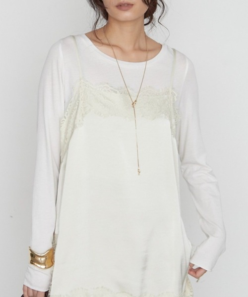 LOUNGEDRESS(ラウンジドレス)の「キュプラコットンカットソー 秋服(Tシャツ/カットソー・レディース・ブラック/オフホワイト/モカ・FREE)」の1枚目の写真