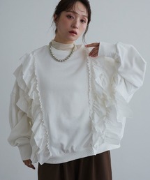 ビッグフリルロングスリーブスウェットプルオーバー / Long-Sleeve Sweatshirt Pullover with Large Ruffles
