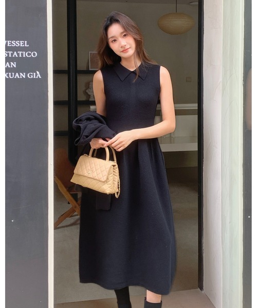 BIRTHDAY BASH(バースデイバッシュ)の「2WAY CROSS KNIT DRESS(2WAYクロスニットドレス)(ワンピース・レディース・ブラック・FREE)」の5枚目の写真