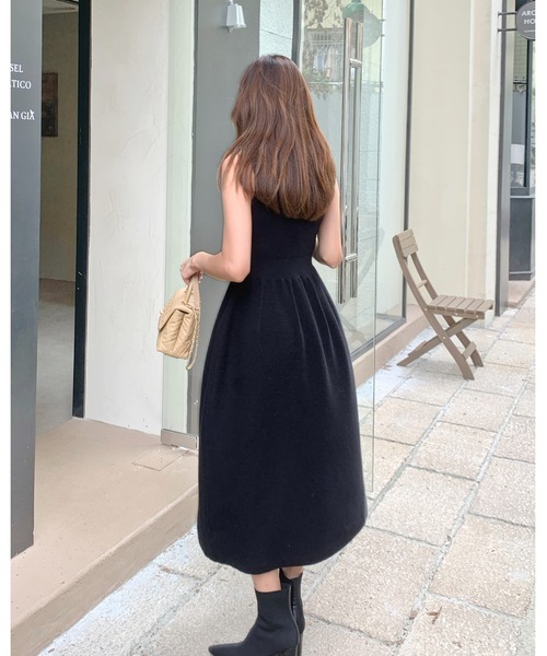 BIRTHDAY BASH(バースデイバッシュ)の「2WAY CROSS KNIT DRESS(2WAYクロスニットドレス)(ワンピース・レディース・ブラック・FREE)」の7枚目の写真