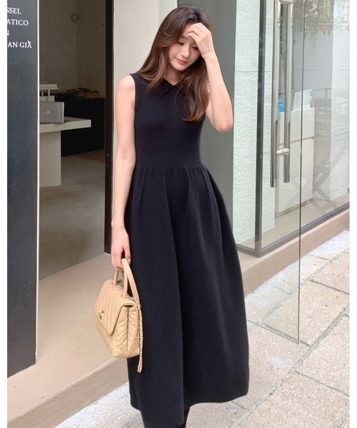 BIRTHDAY BASH(バースデイバッシュ)の「2WAY CROSS KNIT DRESS(2WAYクロスニットドレス)(ワンピース・レディース・ブラック・FREE)」の11枚目の写真
