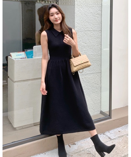 BIRTHDAY BASH(バースデイバッシュ)の「2WAY CROSS KNIT DRESS(2WAYクロスニットドレス)(ワンピース・レディース・ブラック・FREE)」の12枚目の写真