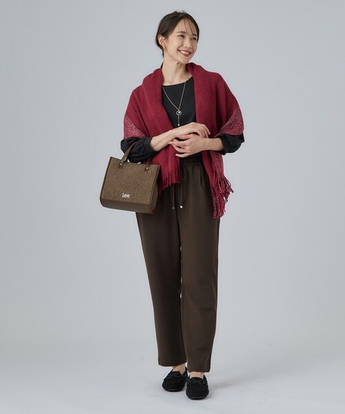 Lee（リー）の「【Lee別注／2WAY】ボアスクエアトート（トートバッグ・レディース・ダークブラウン/ダークブラウン系6/ピンク系9・00）」の5枚目の写真