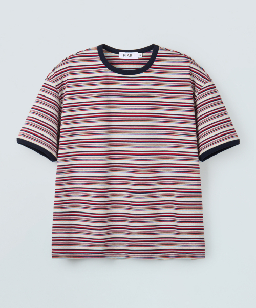 PIARI(ピアリ)の「マルチストライプ リンガーTシャツ(レッド)(Tシャツ/カットソー・メンズ・その他・SMALL/MEDIUM/LARGE/X-LARGE)」の3枚目の写真