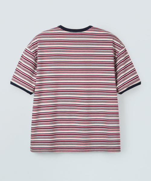 PIARI(ピアリ)の「マルチストライプ リンガーTシャツ(レッド)(Tシャツ/カットソー・メンズ・その他・SMALL/MEDIUM/LARGE/X-LARGE)」の4枚目の写真