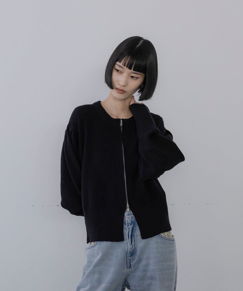 LOWRYS FARM(ローリーズファーム)の「パフZIPカーディガン 1074560(カーディガン/ボレロ・レディース・ブラック/アイボリー/グレー・FREE)」の17枚目の写真