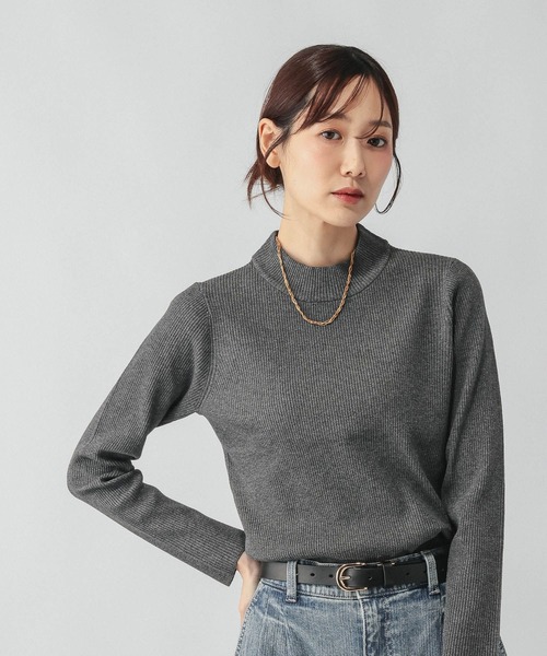 GLOBAL WORK（グローバルワーク）の「アンチピリングなめらかリブハイプルオーバー/759299（ニット/セーター・レディース・ブラック/ホワイト系その他3/ワインレッド/オフホワイト/ブラック系その他/チャコールグレー/ライトブルー・SMALL/MEDIUM/LARGE）」の5枚目の写真