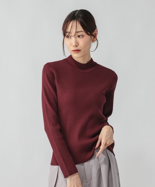 GLOBAL WORK（グローバルワーク）の「アンチピリングなめらかリブハイプルオーバー/759299（ニット/セーター・レディース・ブラック/ホワイト系その他3/ワインレッド/オフホワイト/ブラック系その他/チャコールグレー/ライトブルー・SMALL/MEDIUM/LARGE）」の7枚目の写真