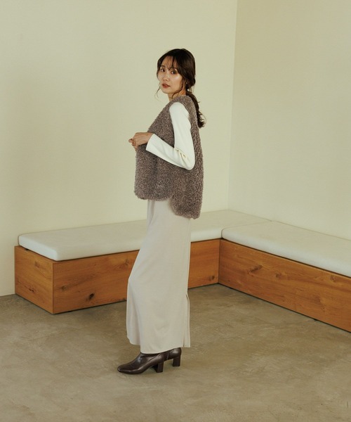 GLOBAL WORK（グローバルワーク）の「アンチピリングなめらかリブハイプルオーバー/759299（ニット/セーター・レディース・ブラック/ホワイト系その他3/ワインレッド/オフホワイト/ブラック系その他/チャコールグレー/ライトブルー・SMALL/MEDIUM/LARGE）」の9枚目の写真