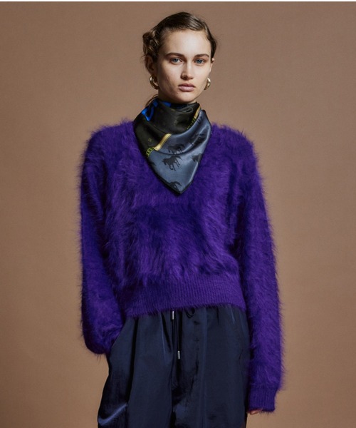 MAISON SPECIAL(メゾンスペシャル)の「【26WINTER PRE-ORDER】Angora Shaggy Knit/アンゴラシャギーニット(ニット/セーター・レディース・ブラック/パープル/グレー/グリーン・FREE)」の4枚目の写真
