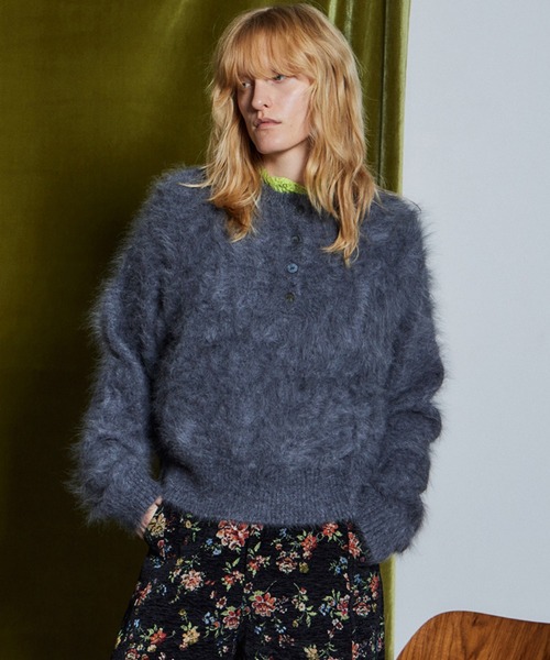 MAISON SPECIAL(メゾンスペシャル)の「【26WINTER PRE-ORDER】Angora Shaggy Knit/アンゴラシャギーニット(ニット/セーター・レディース・ブラック/パープル/グレー/グリーン・FREE)」の2枚目の写真