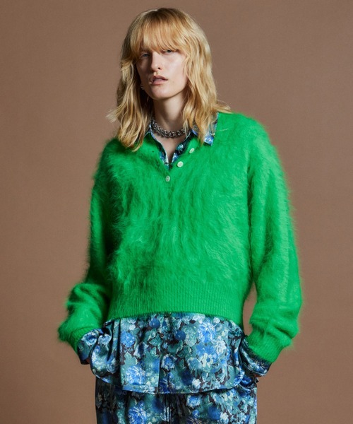 MAISON SPECIAL(メゾンスペシャル)の「【26WINTER PRE-ORDER】Angora Shaggy Knit/アンゴラシャギーニット(ニット/セーター・レディース・ブラック/パープル/グレー/グリーン・FREE)」の3枚目の写真