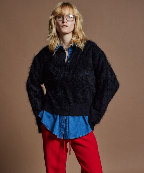 MAISON SPECIAL(メゾンスペシャル)の「【26WINTER PRE-ORDER】Angora Shaggy Knit/アンゴラシャギーニット(ニット/セーター・レディース・ブラック/パープル/グレー/グリーン・FREE)」の7枚目の写真