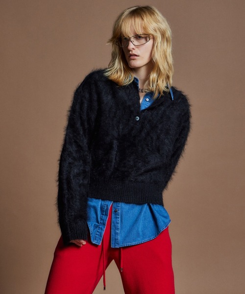 MAISON SPECIAL(メゾンスペシャル)の「【26WINTER PRE-ORDER】Angora Shaggy Knit/アンゴラシャギーニット(ニット/セーター・レディース・ブラック/パープル/グレー/グリーン・FREE)」の8枚目の写真