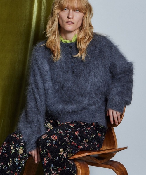 MAISON SPECIAL(メゾンスペシャル)の「【26WINTER PRE-ORDER】Angora Shaggy Knit/アンゴラシャギーニット(ニット/セーター・レディース・ブラック/パープル/グレー/グリーン・FREE)」の18枚目の写真
