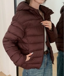 裾ドロストフーデッド中綿ジャケット