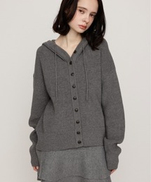KNIT BUTTON HOODIE ニットボタンフーディー 秋服 冬服
