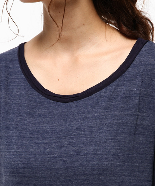 v::room(ヴィルーム)の「【V::ROOM 】ブイ ルーム/ high soft melnge jersey dress s/s(ワンピース・レディース・ネイビー/ブラック・SMALL/XX-SMALL/X-SMALL)」の6枚目の写真