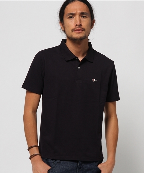 CIAOPANIC TYPY（チャオパニックティピー）の「【クールプラス】カノコポロシャツ（ポロシャツ・メンズ・ブラック/ネイビー/ホワイト/ワインレッド・MEDIUM/SMALL/LARGE）」の3枚目の写真