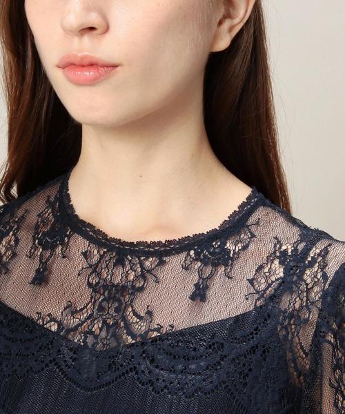 UNITED ARROWS ネイビー レースワンピース レース ワンピース