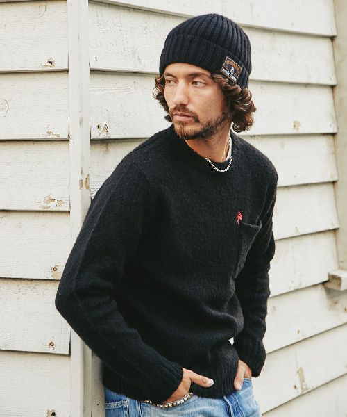 HYSTERIC GLAMOUR（ヒステリックグラマー）の「DEVIL WOMAN刺繍 プルオーバー（ニット/セーター・メンズ・ネイビー/トップグレー/ブラック・SMALL/MEDIUM/LARGE）」の2枚目の写真