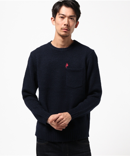 HYSTERIC GLAMOUR（ヒステリックグラマー）の「DEVIL WOMAN刺繍 プルオーバー（ニット/セーター・メンズ・ネイビー/トップグレー/ブラック・SMALL/MEDIUM/LARGE）」の4枚目の写真